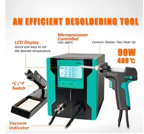 Desoldering Gun Vacuum Electric - Bomba desoldadora eléctrica digital ESD segura