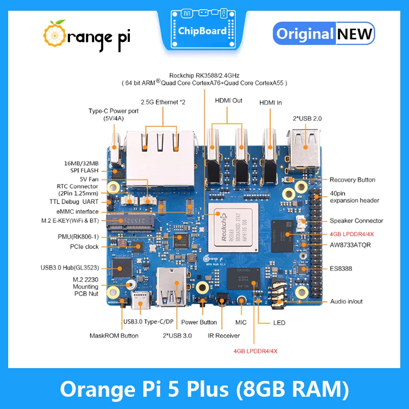 Orange Pi 5 Plus 8GB RAM RK358 - Orange Pi 5 Plus 16Gb reseña y precio