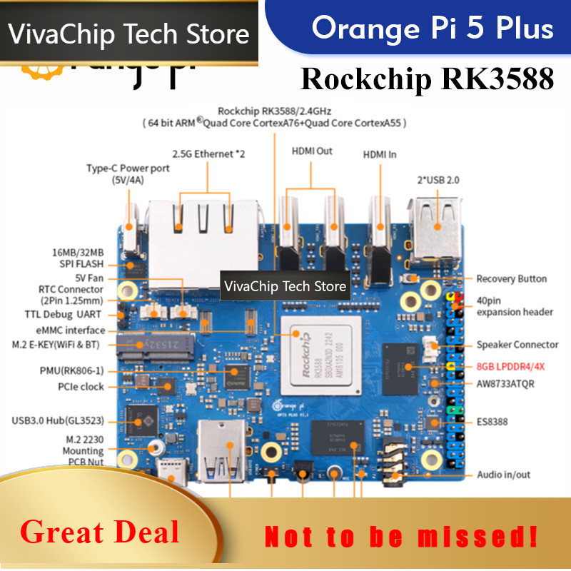 VivaChip TechOrange Pi 5 Plus, - Orange Pi 5 Plus 16Gb reseña y precio