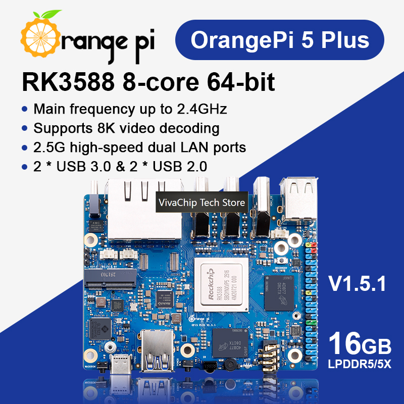 VivaChip TechOrange Pi 5 Plus, - Orange Pi 5 Plus 16Gb reseña y precio