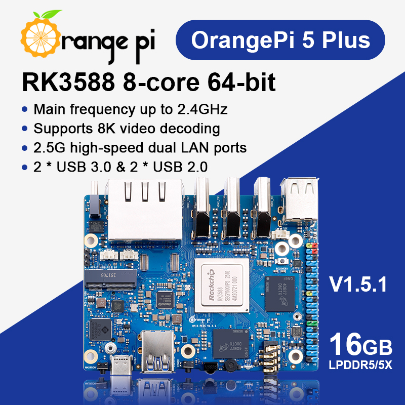 AvaCore Orange Pi 5 Plus, 16GB - Orange Pi 5 Plus 16Gb reseña y precio